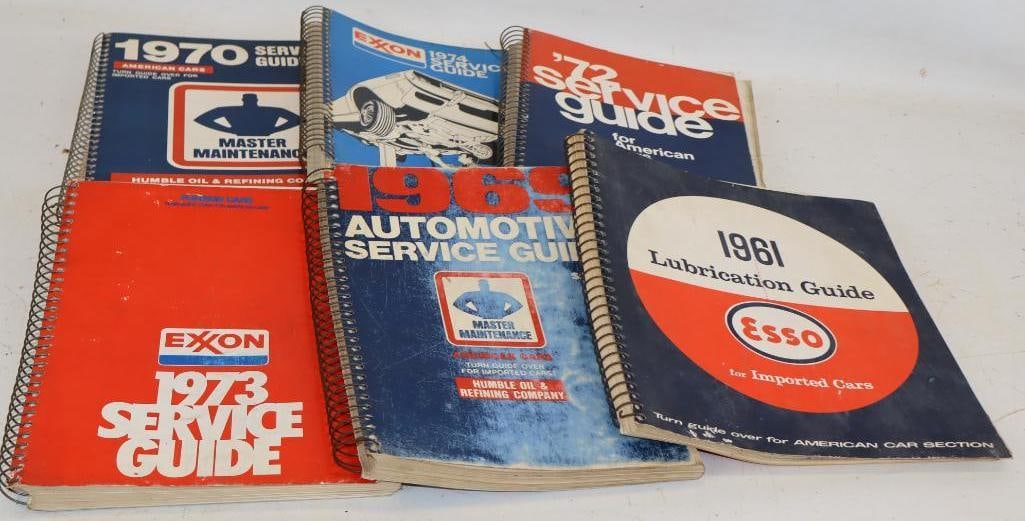 Group of 6 1960's & 70's Esso & Exxon Lubrication Service Guides (1 of 6)