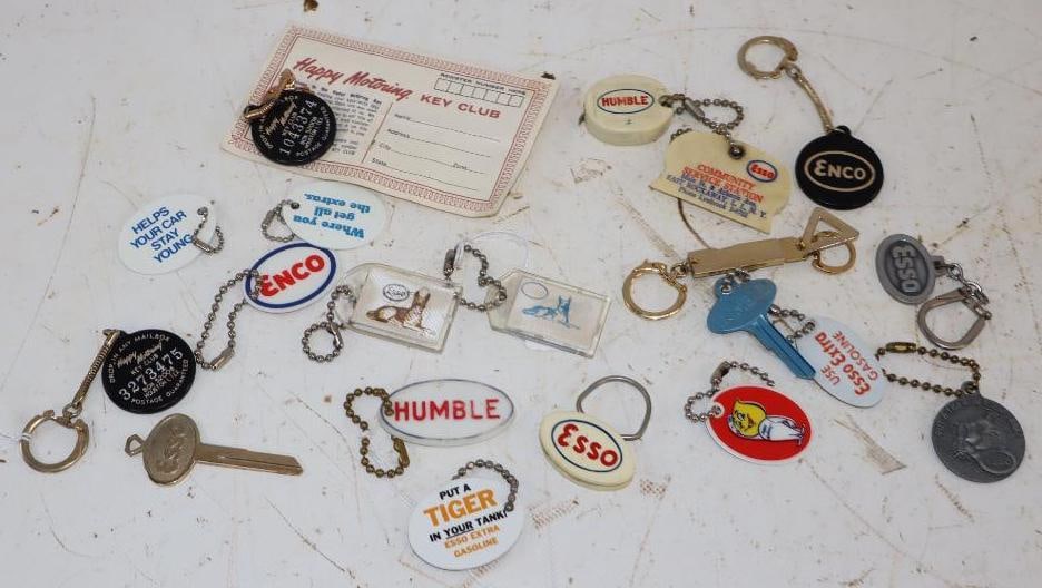 Group of 19 Esso, Enco & Humble Keychain Tags: Largest is 2" x 1.25"
