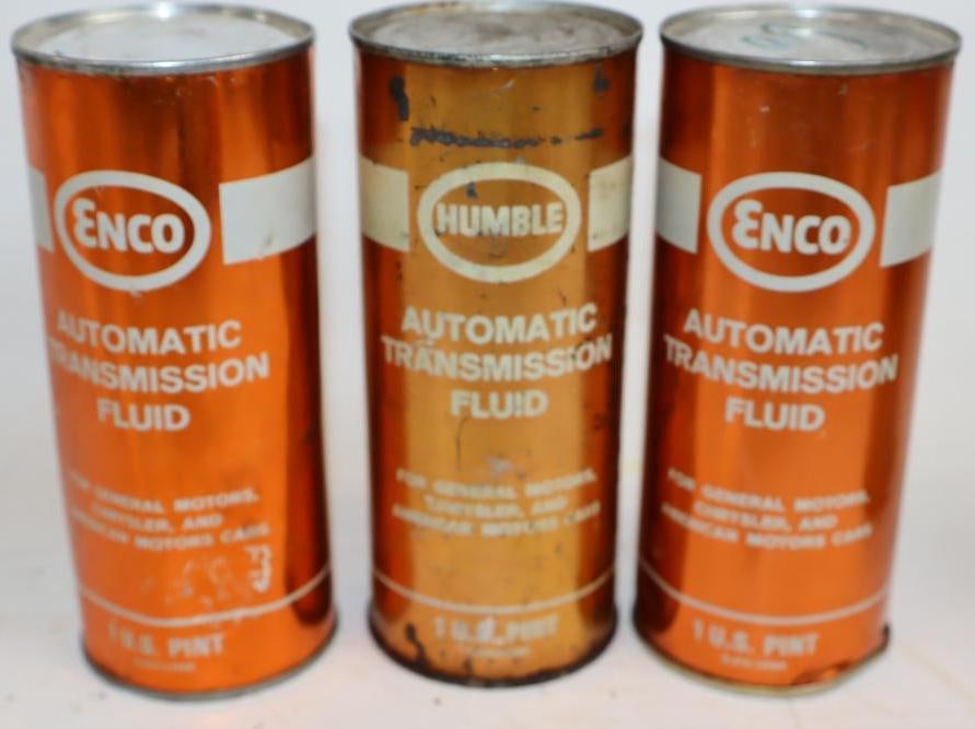 Group of 3 Enco 1 Pint ATF Oil Cans (1 of 2)