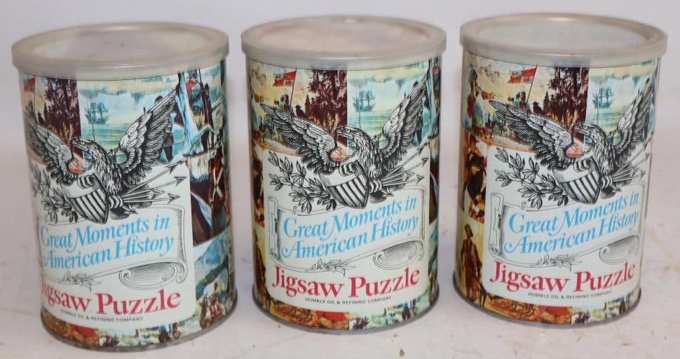 Group of 3 Humble Oil NOS Jigsaw Puzzle Oil Cans (1 of 3)