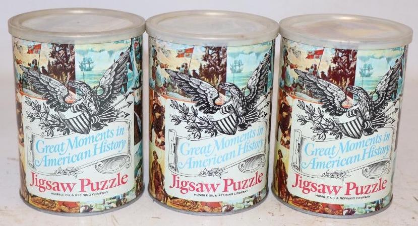 Group of 3 Humble Oil NOS Jigsaw Puzzle Oil Cans (1 of 3)