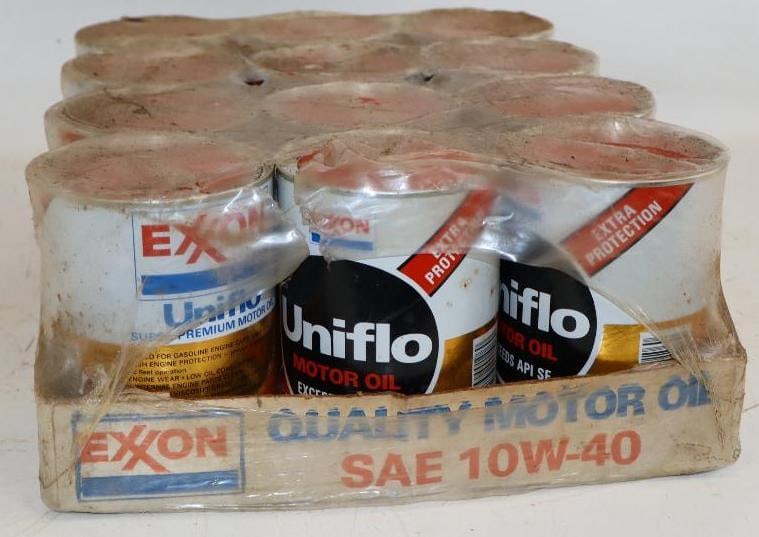 Group of 12 Exxon Uniflo Composite Quart Cans in Original Case (1 of 4)