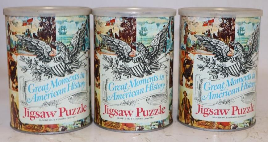 Group of 3 Humble Oil NOS Jigsaw Puzzle Oil Cans (1 of 3)