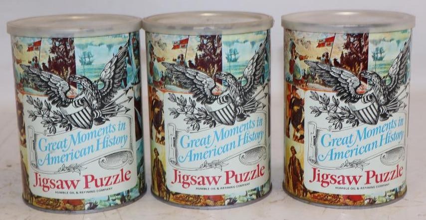 Group of 3 Humble Oil NOS Jigsaw Puzzle Oil Cans (1 of 3)