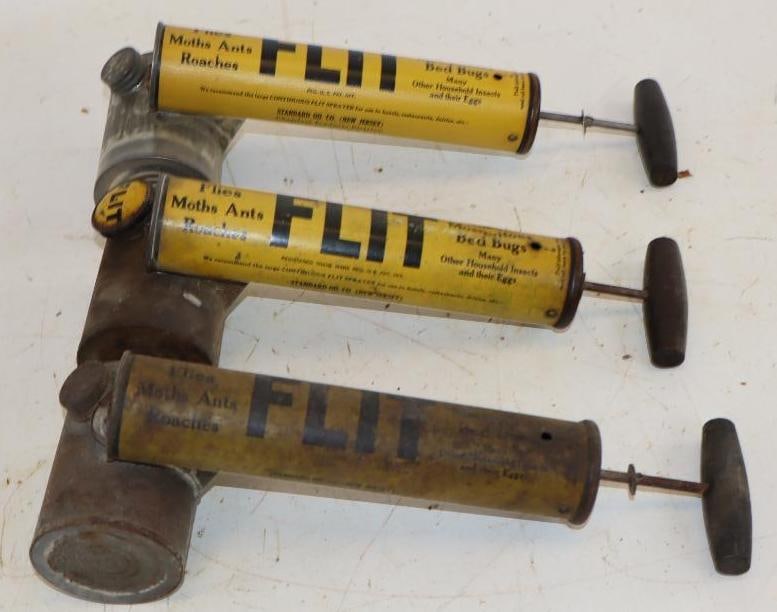 Group of 3 Flit Standard of NJ Insecticide Sprayers: largest 11.5" x 4.5" x 3"