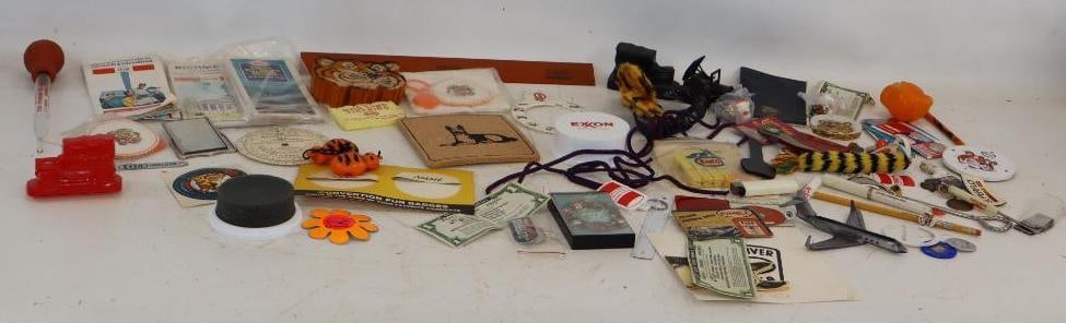 Large Group of Esso & Exxon Gas Station Products & Giveaways: Largest is 16" x 1.75"