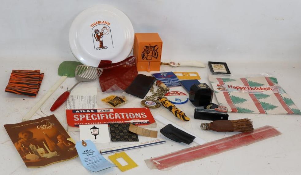 Large Group of Esso & Exxon Gas Station Products & Giveaways: Largest is 16" x 1.75"