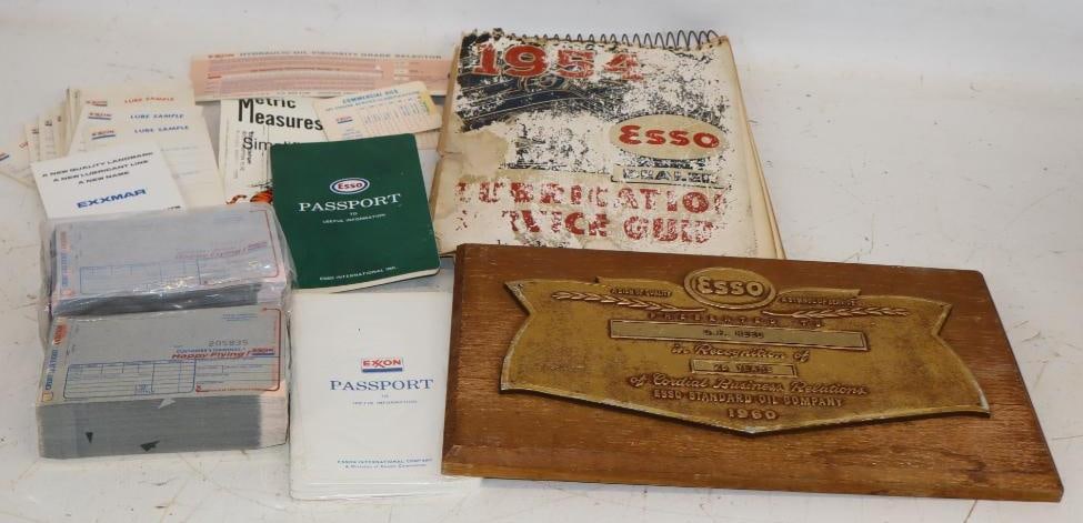 Large Group of Esso Stationary Receipts Lubrication Guide and Award (1 of 8)