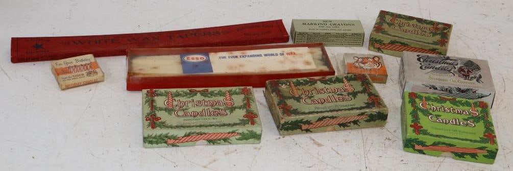 Group of 10 Standard Oil Birthday and Christmas Candle Boxes (1 of 12)