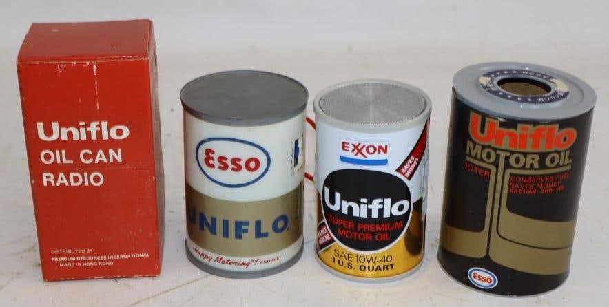 Group of 4 Esso And Exxon Oil Can Shaped Radios and Tissue Holder (1 of 2)