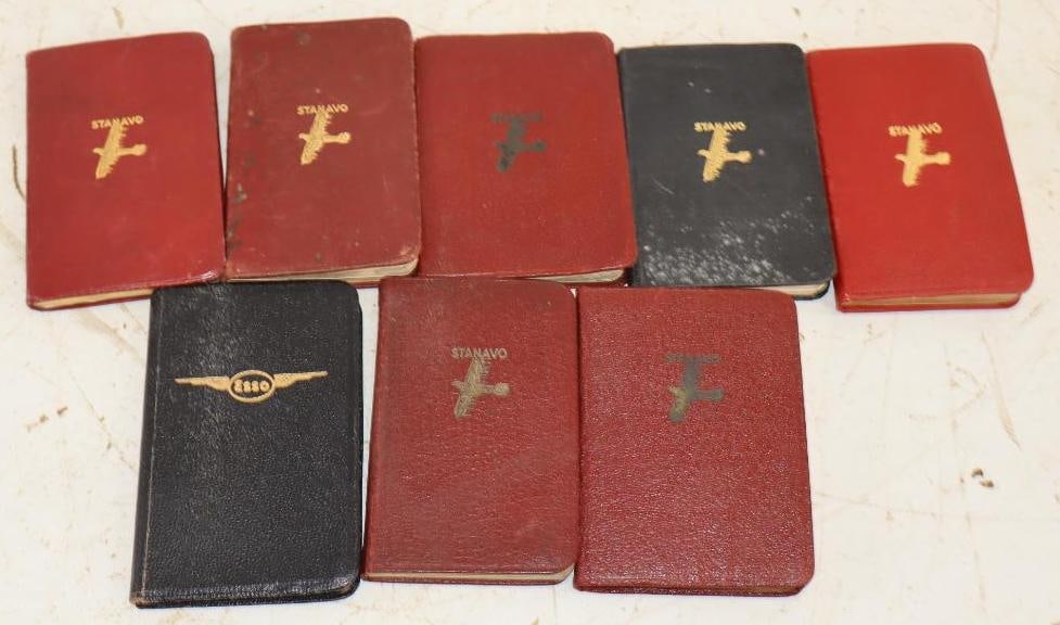 Group of 8 Stanavo and Esso Aviation 1930-40s Pilot Handbook: 2.75x4.25 Each