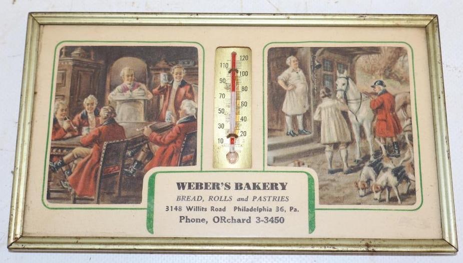 Weber's Bakery Philadelphia Advertising Thermometer: 7x4