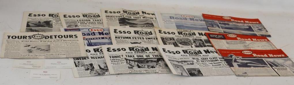 Group of 17 Esso Road News Pamphlets and Business Cards: Largest is 11x8