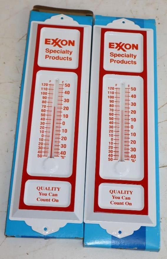 Group of 2 Exxon Specialty Products Thermometers In Original Boxes (1 of 4)