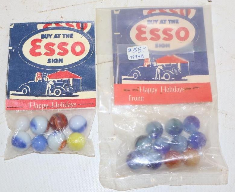 Group of 3 Esso Advertising Marbles In Original Packaging: 3.25x6