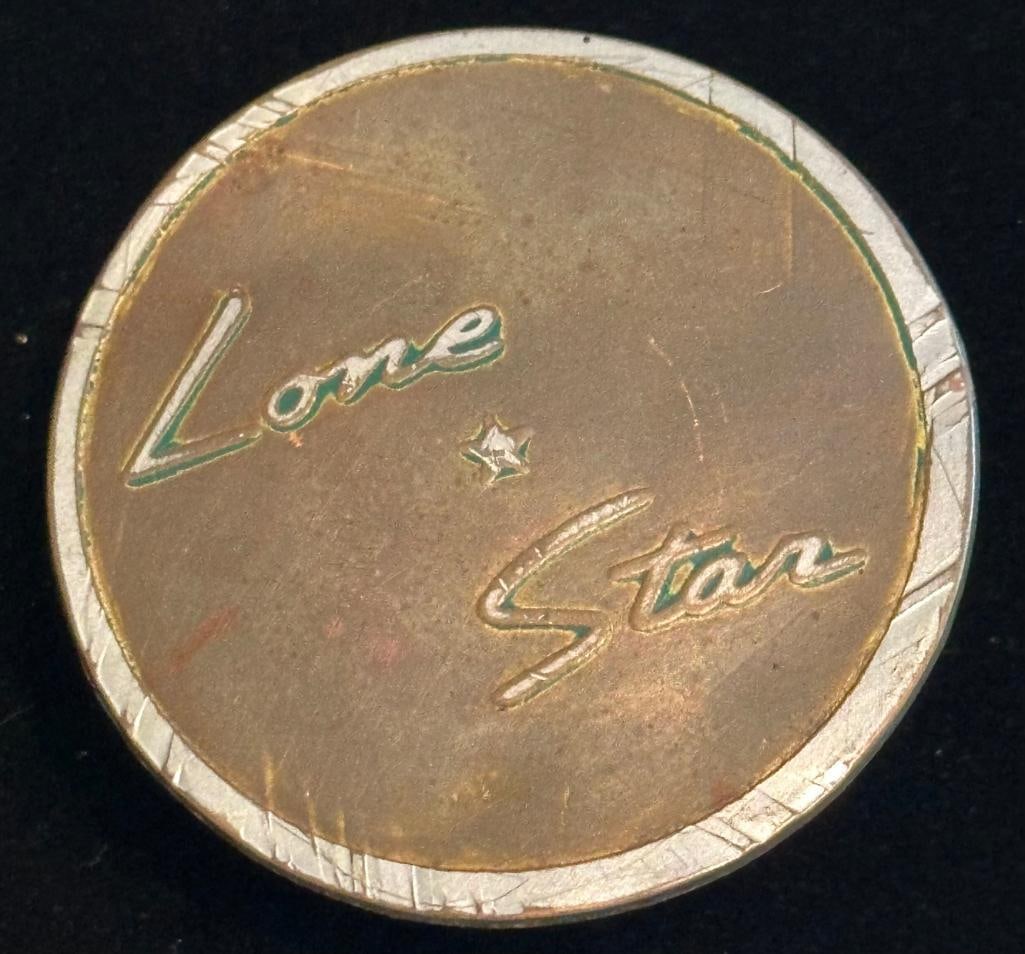 Lone Star Emblem: Lone Star emblem. It measures approximately 1.75" in diameter.