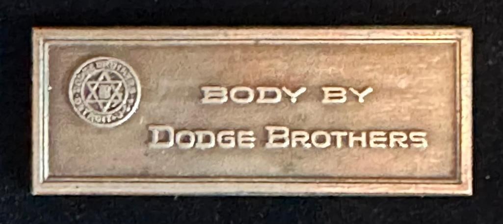 Dodge Brother Body Plate Tag (1 of 2)