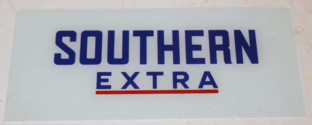 Esso Southern Extra Gas Pump Advertising Ad Glass (1 of 2)