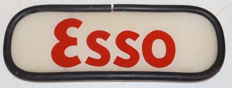 Curved Esso Gas Pump Advertising Ad Glass (1 of 2)