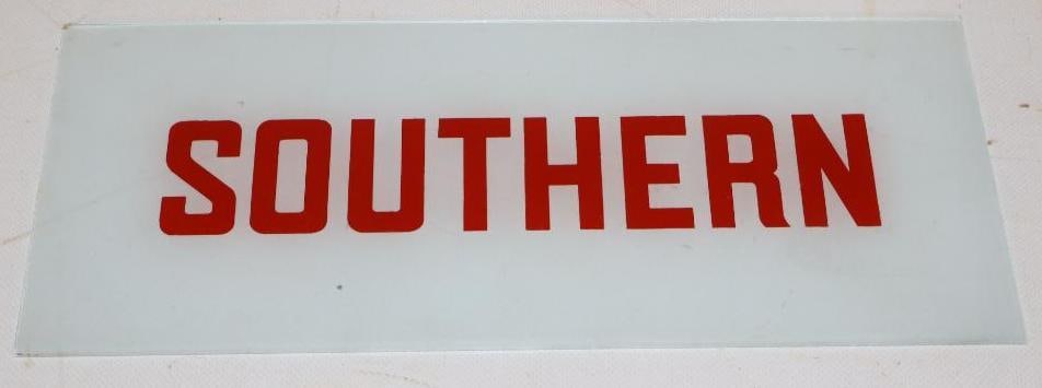Southern Gas Pump Advertising Ad Glass: 12.25" x 5"