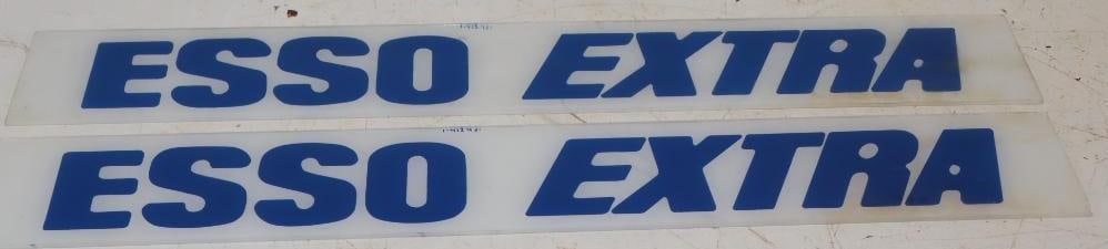 Pair of Esso Extra Gas Pump Advertising Ad Glass (1 of 5)