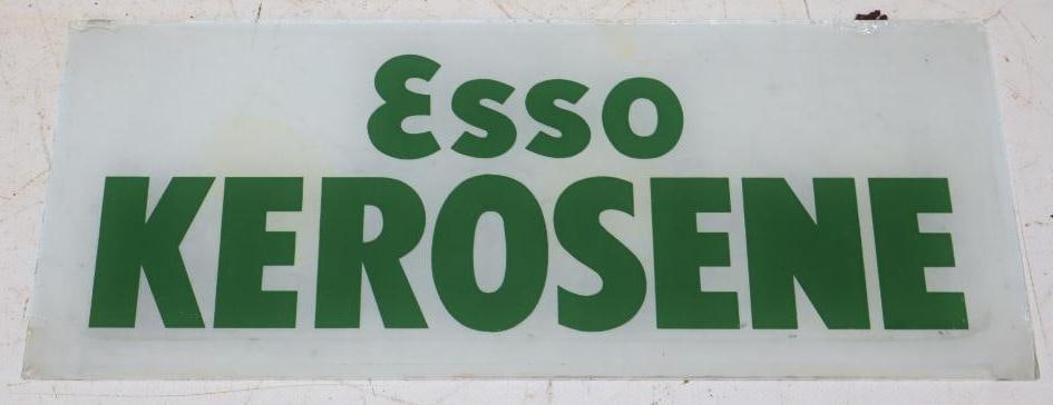 Esso Kerosene Gas Pump Advertising Ad Glass: 12.25" x 5"