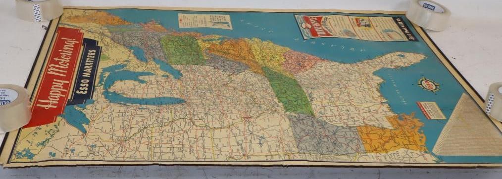 Esso Marketers Happy Motoring Touring Service Gas Station Map Poster (1 of 4)