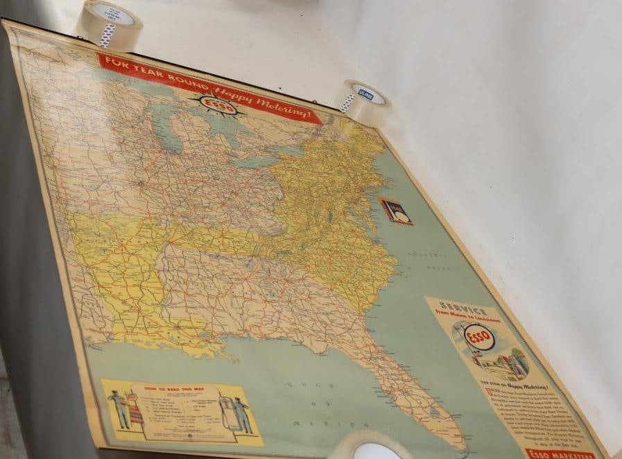 Esso Happy Motoring 1940 New York World's Fair Gas Station Mileage Map Poster (1 of 7)