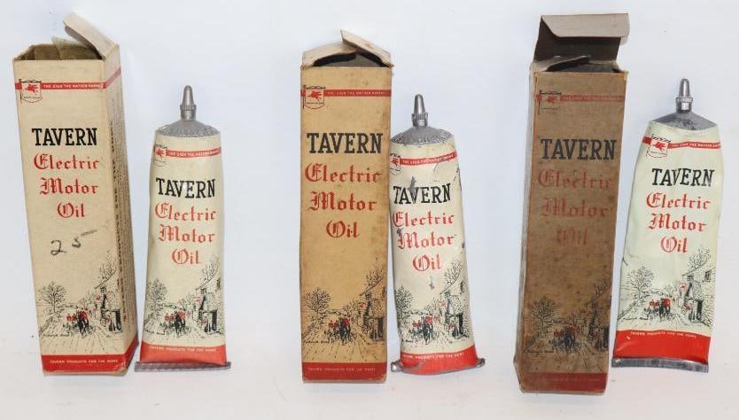 Group of 3 Socony Vacuum Tavern Electric Motor Oil Tubes in Original Boxes (1 of 5)