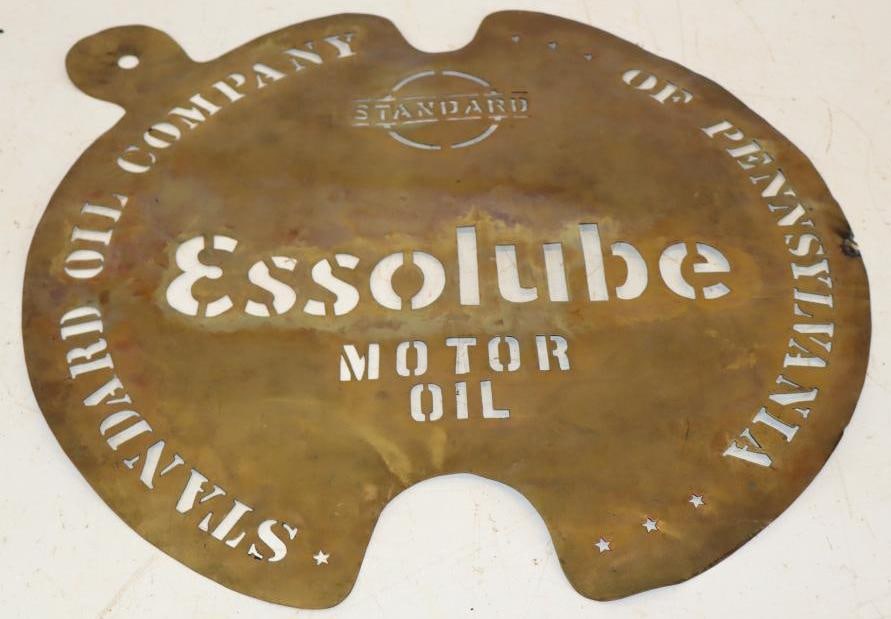 Standard Oil of PA Brass Essolube Oil Barrel Stencil (1 of 4)