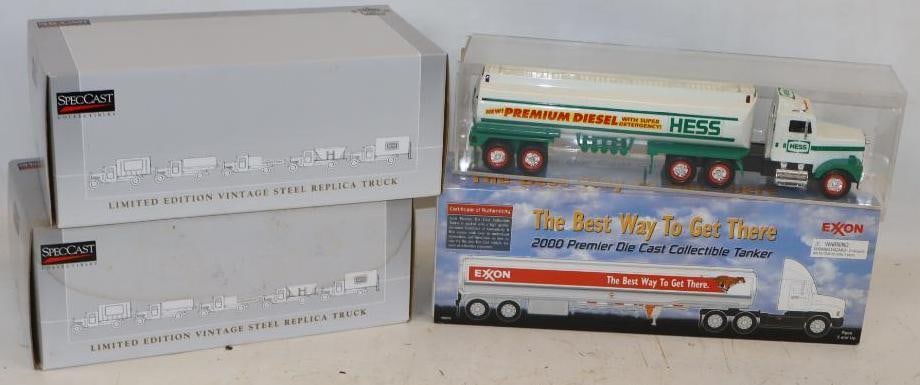 Group of 4 Hess & Esso Gas Station Toy Trucks in Original Boxes & Display Case (1 of 4)