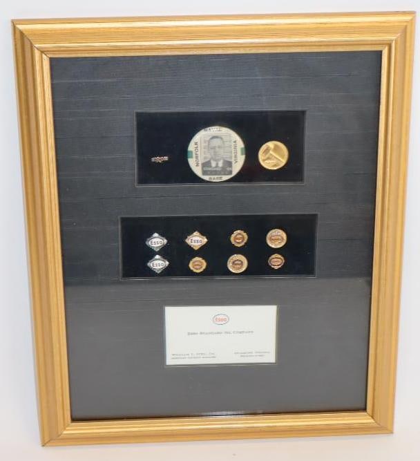 Group of 11 Framed Humble & Exxon Achievement Pins & Employee Pinback Badge (1 of 4)