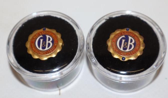 Group of 2 Gilbert and Barker Gas Employee Service and Award Gold Pins (1 of 3)