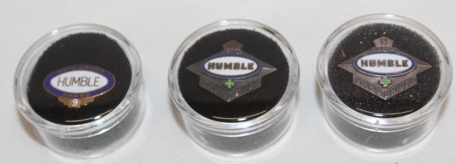 Group of 3 Humble Oil Safe Driver Award Sterling Silver Pins (1 of 4)