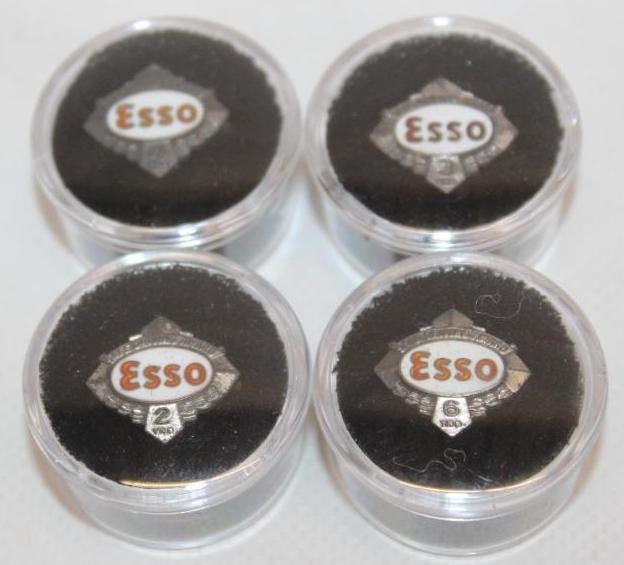 Group of 4 Standard Oil Company Esso Employee Service Award Sterling Silver Pin Badges (1 of 3)