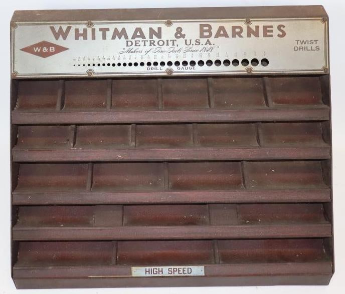 Whitman and Barnes Drill Twist Advertising Countertop Display: 20" x 13" x 13"