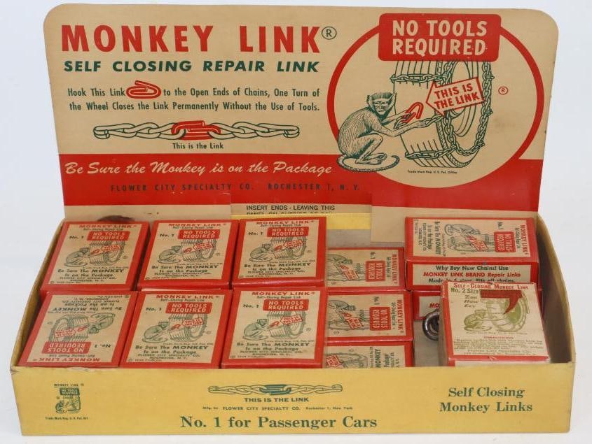 1940's Monkeylink Cardboard Countertop Display with 17 Units (1 of 6)