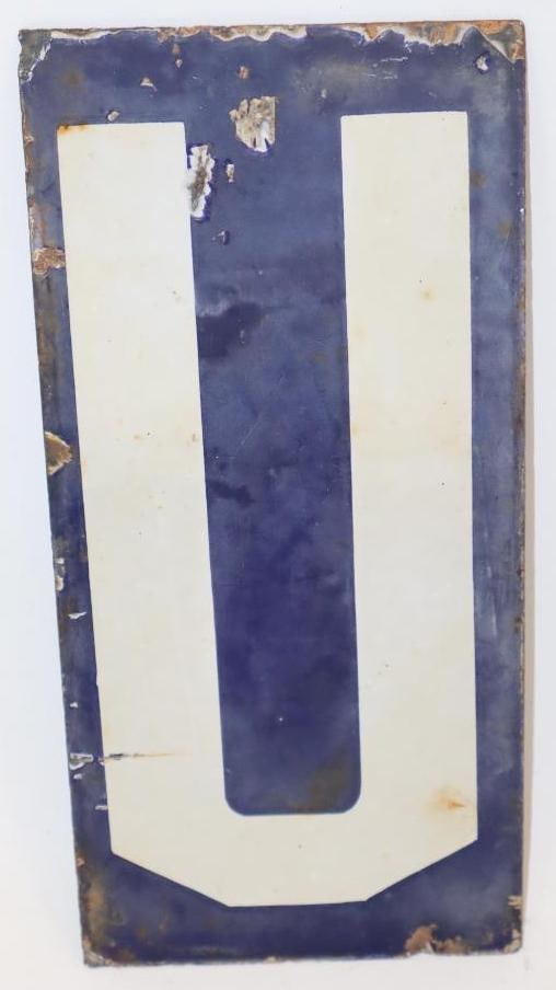Porcelain U Letter Sign (1 of 2)