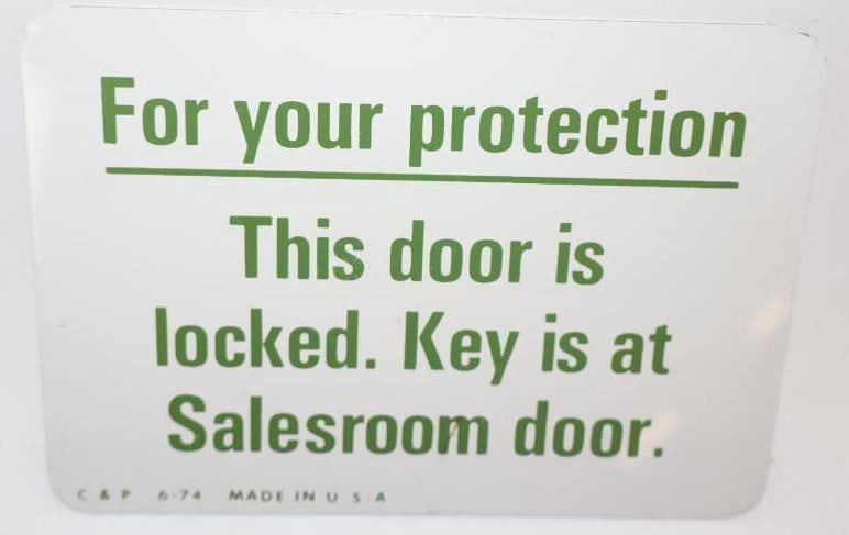 This Door is Locked For Your Protection SST Advertising Sign: 6.5" x 4.5"