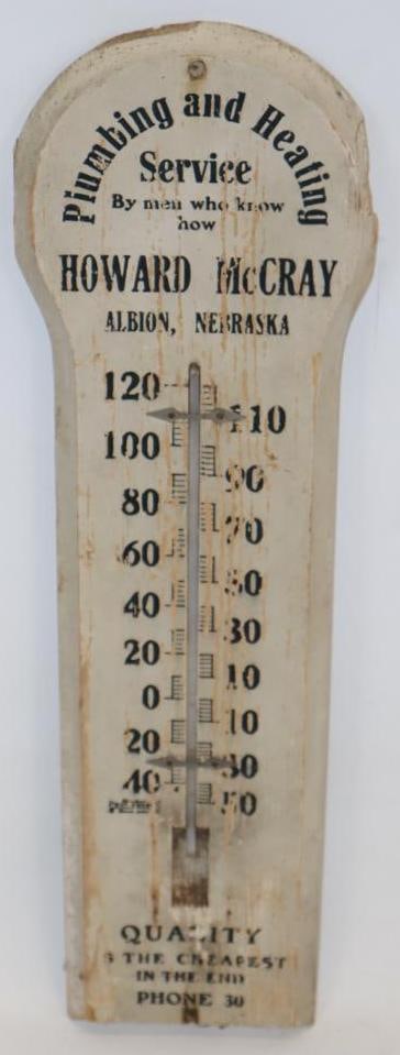Howard McCray Wooden Advertising Thermometer: 20.5" x 5"