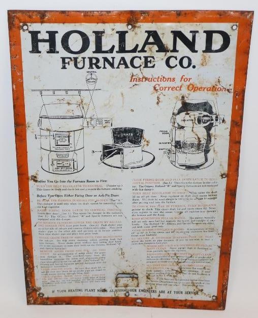 Holland Furnace Company Advertising SST Sign: 18.5" x 13"