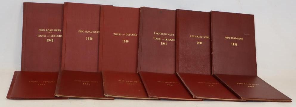 Group of 12 - 1940-1950 Esso Tours & Detours Travel Books: 11.5" x 15" each