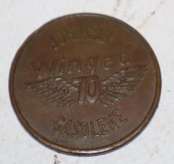 Johnson Winged 70 Gasoline Advertising 1933 World's Fair Chicago Token (1 of 2)