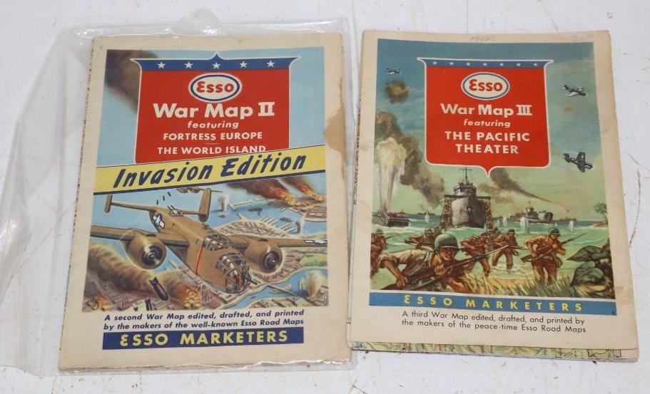 Group of 2 WW2 Esso War Maps 2 & 3 (1 of 4)
