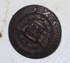 Embossed Johnson Oil Employee Pinback Badge (1 of 2)