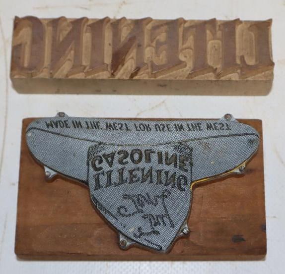 Group of 2 Litening Gasoline Advertising Stamps: Largest is 3.75" x 2"
