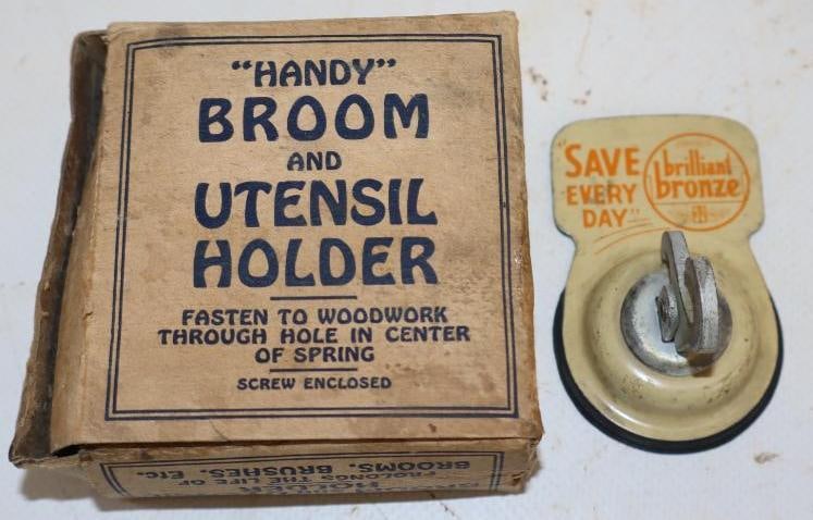 Group of 2 Brilliant Bronze Advertising Handy Broom Holder & Suction Cup Hook (1 of 4)