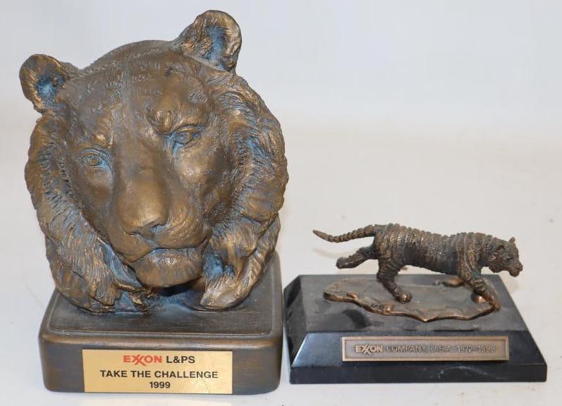 Group of 2 Exxon Company Tiger Shaped Awards (1 of 4)