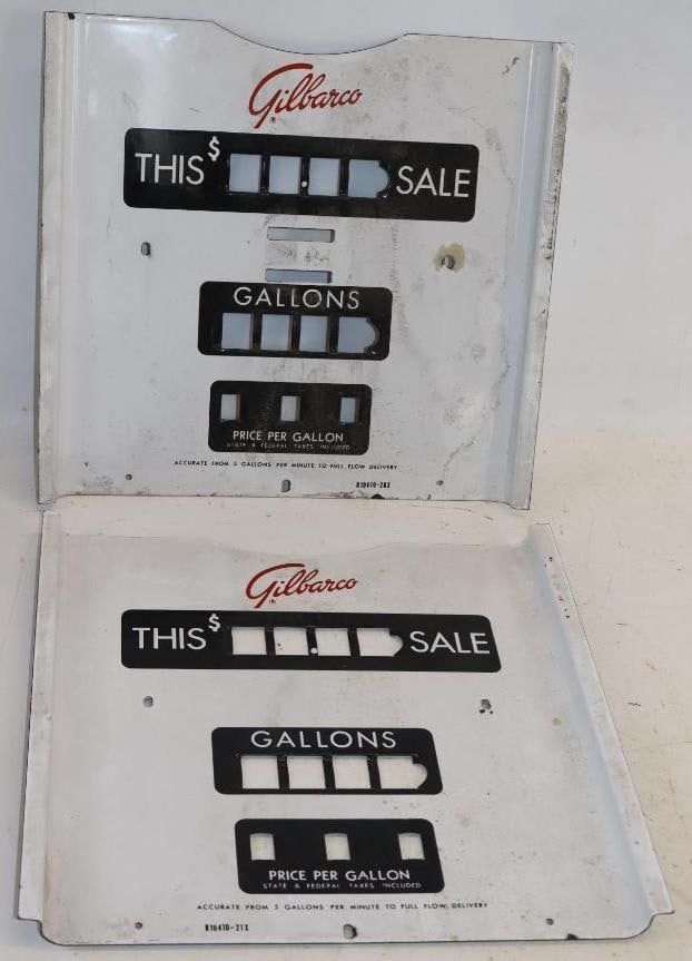 Group of 2 Porcelain Gilbarco 900 Series Gas Pump Face Plate (1 of 8)
