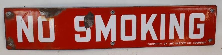 Carter Oil SSP No Smoking Sign: 20" x 4"